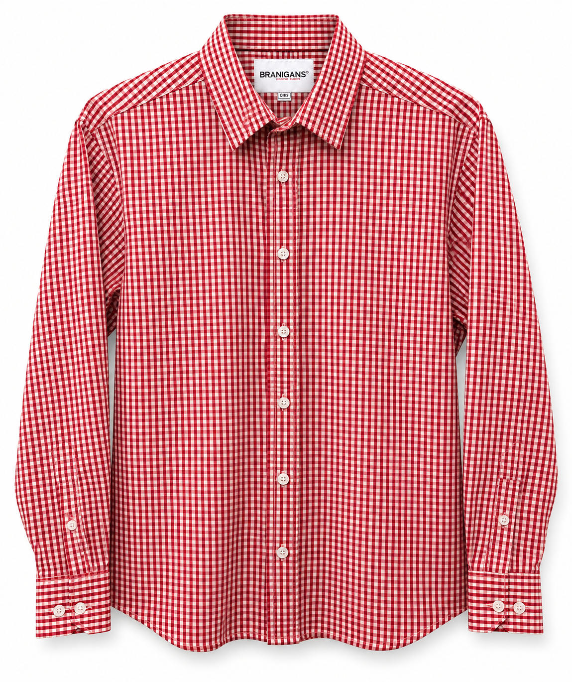 Camisa SlimManga Larga - Cuadritos Rojos