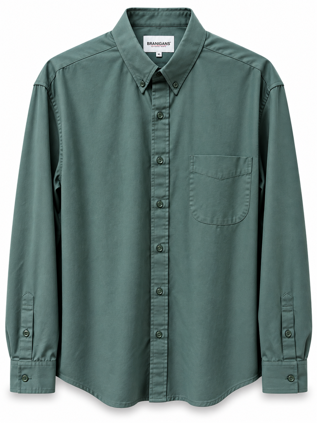 Camisa Regular Manga Larga - verde ocre