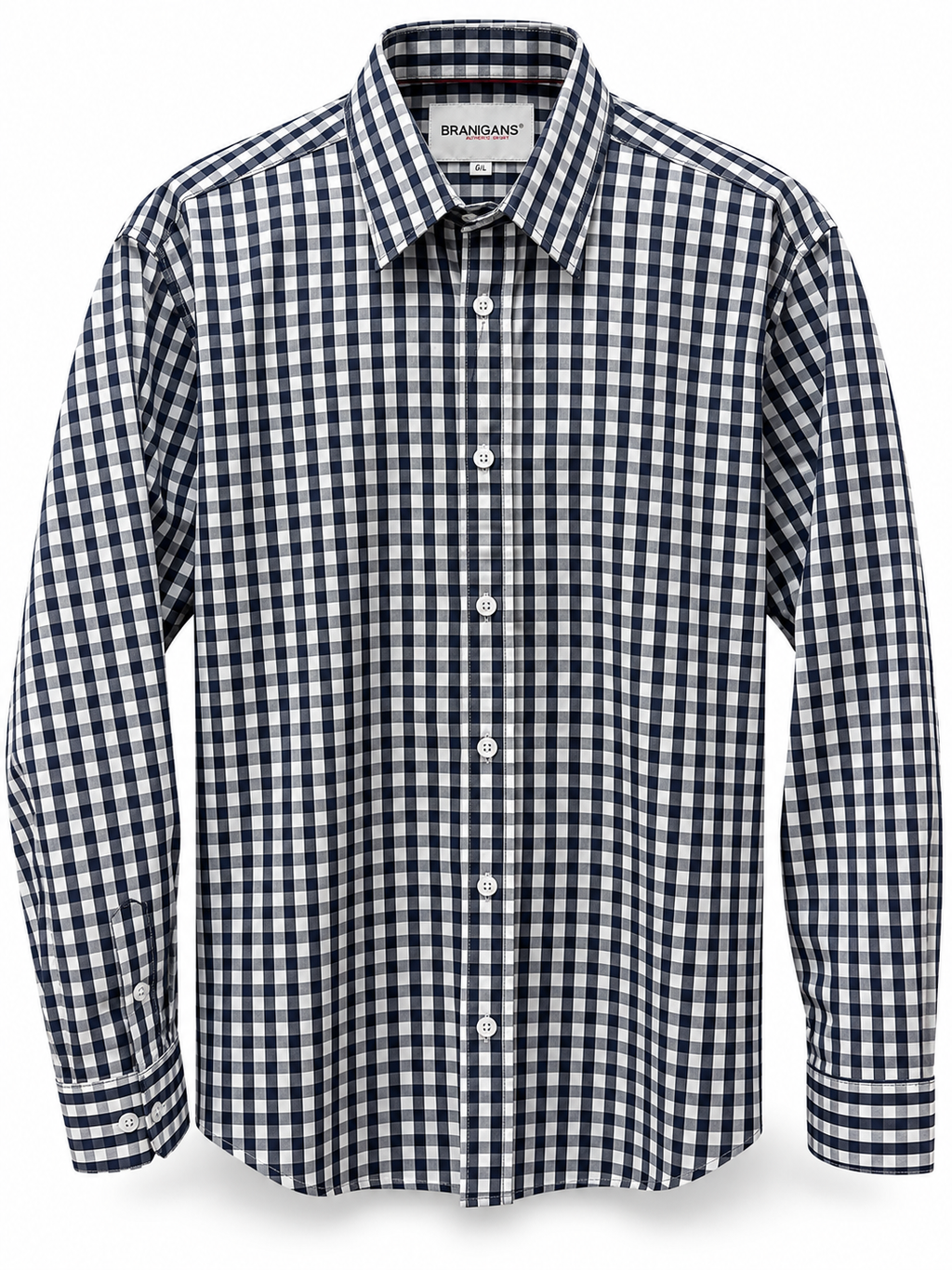 Camisa Slim Manga Larga - Cuadros Marinos