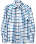 Camisa Slim Manga Larga - Multicuadro Blanco