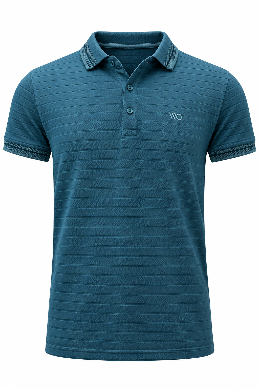Playera Tipo Polo Rayas Altas - Azul Tur