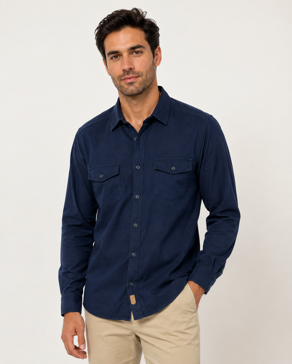 Camisa Manga Larga Slim de Panilla - Marino