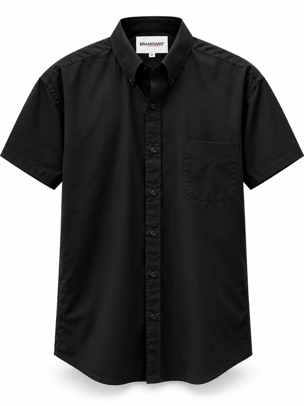 Camisa Talla Extra Manga Corta - Lisa Negra