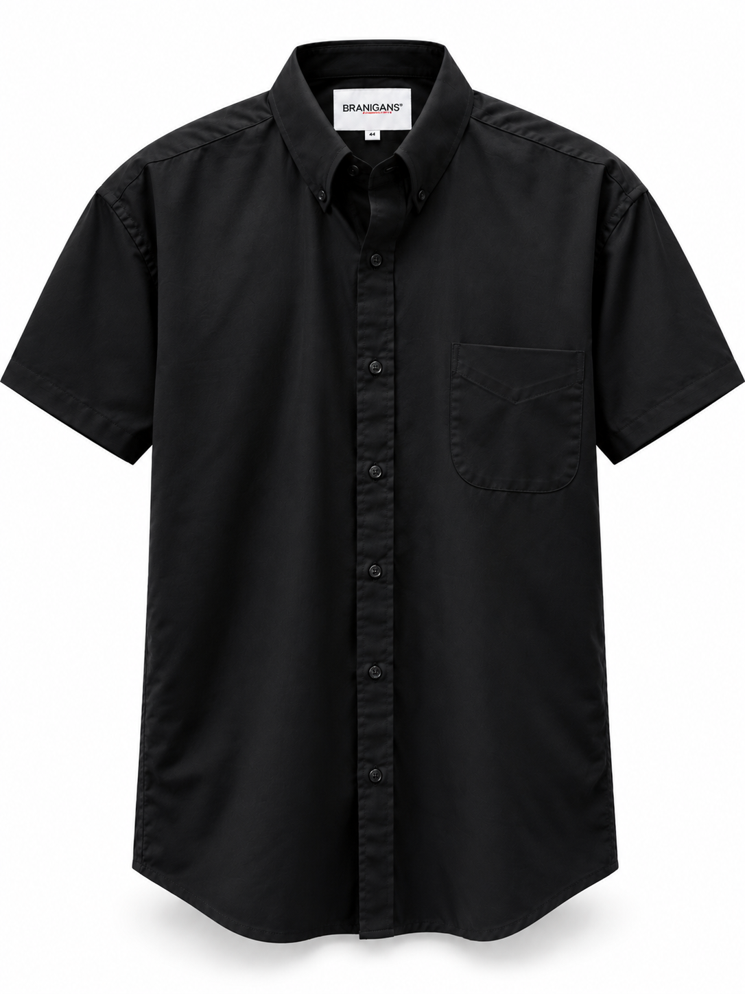 Camisa Talla Extra Manga Corta - Lisa Negra