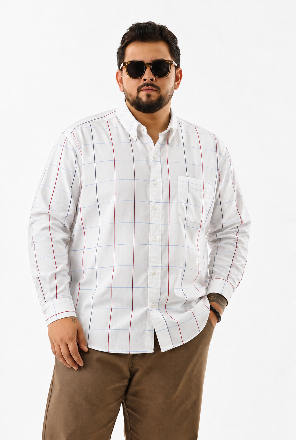 Camisa Regular Manga Larga - Cuadros Multi