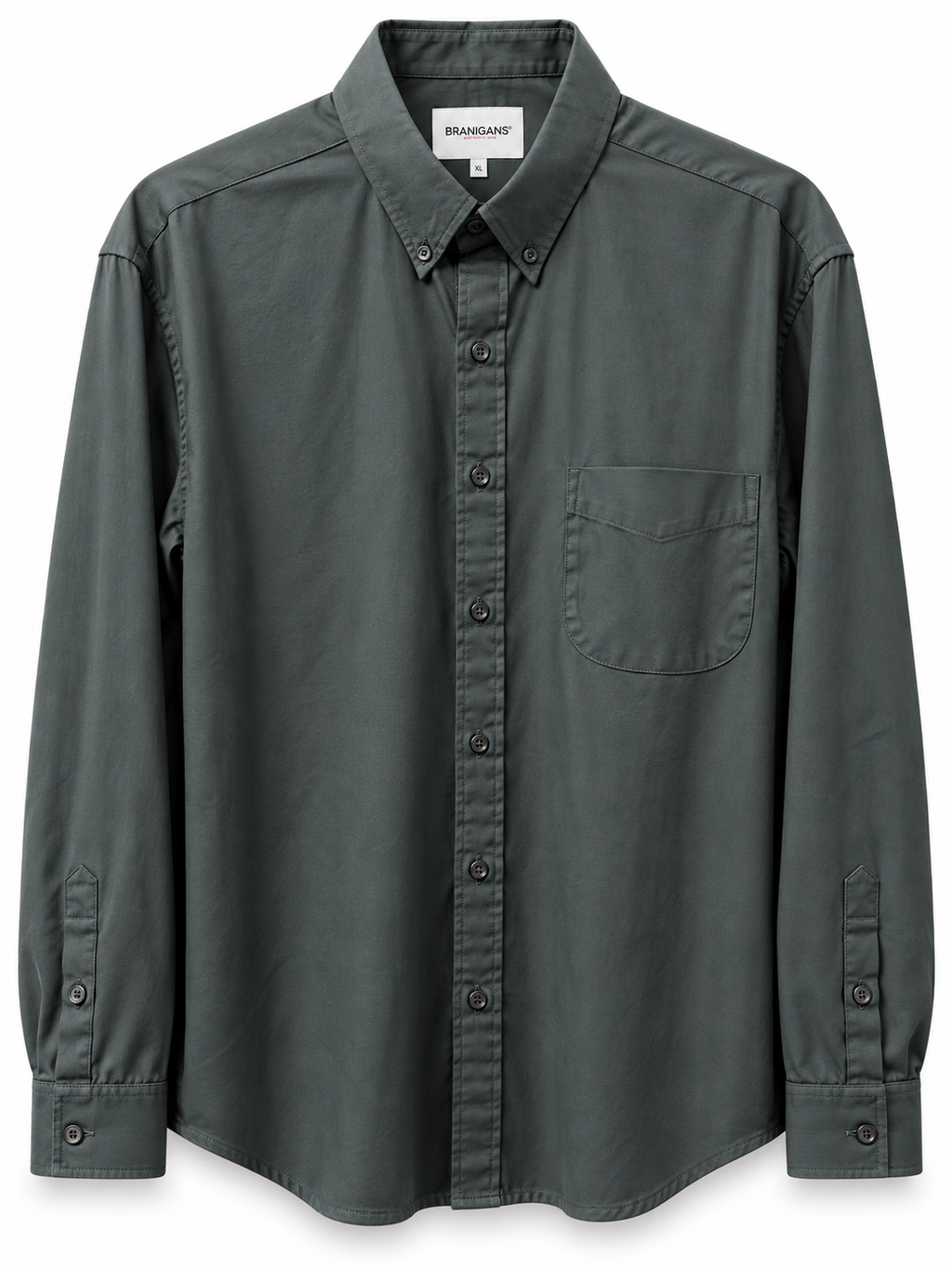 Camisa Regular Manga Larga - Gris
