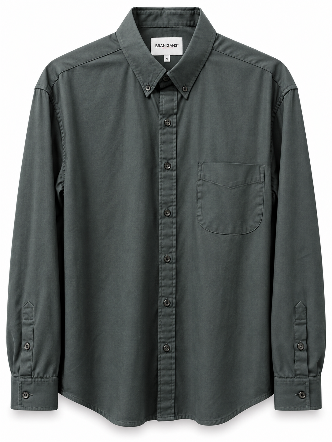 Camisa Regular Manga Larga - Gris