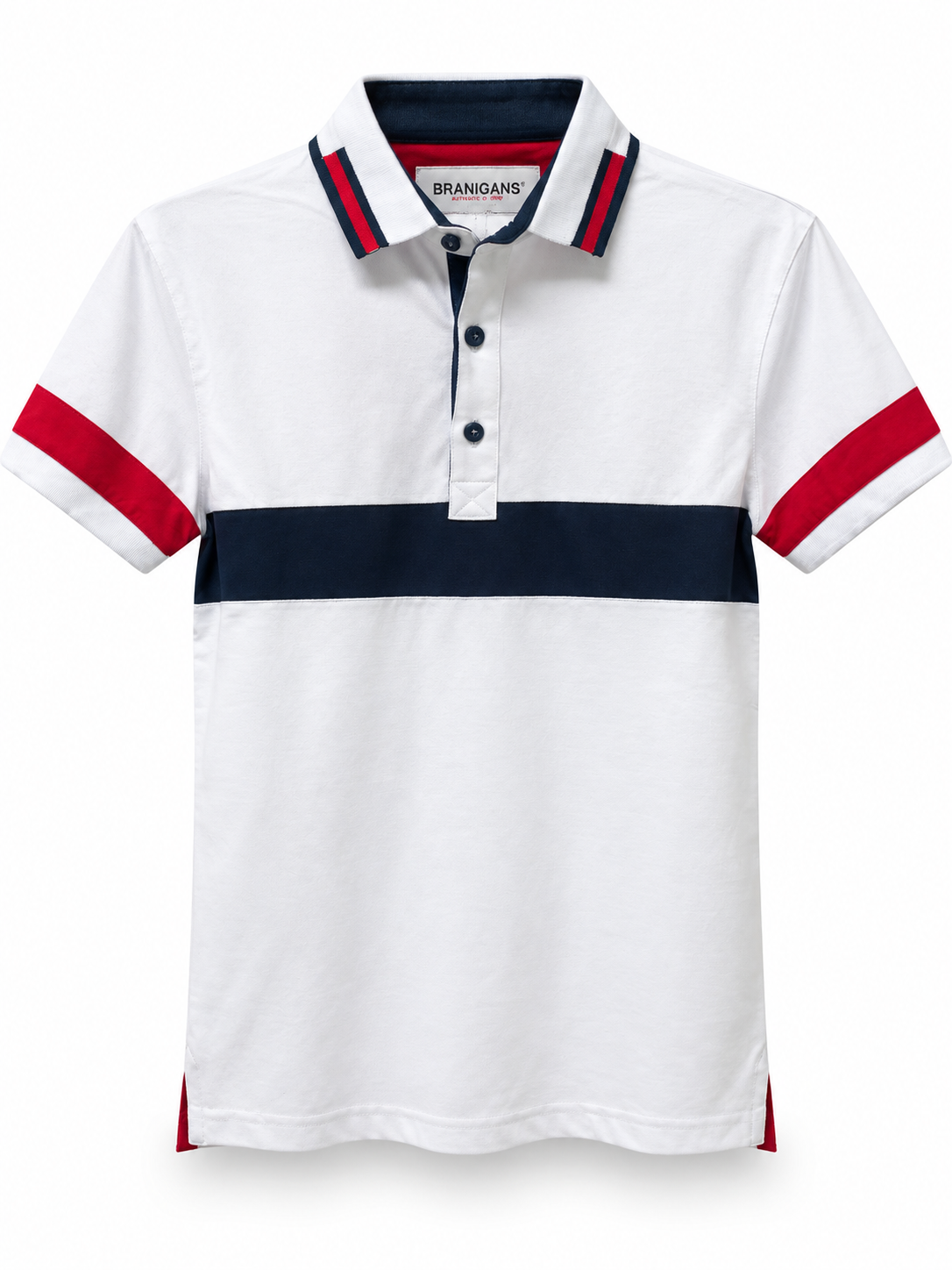 Playera Tipo Polo Rayas Altas - Blanca CL