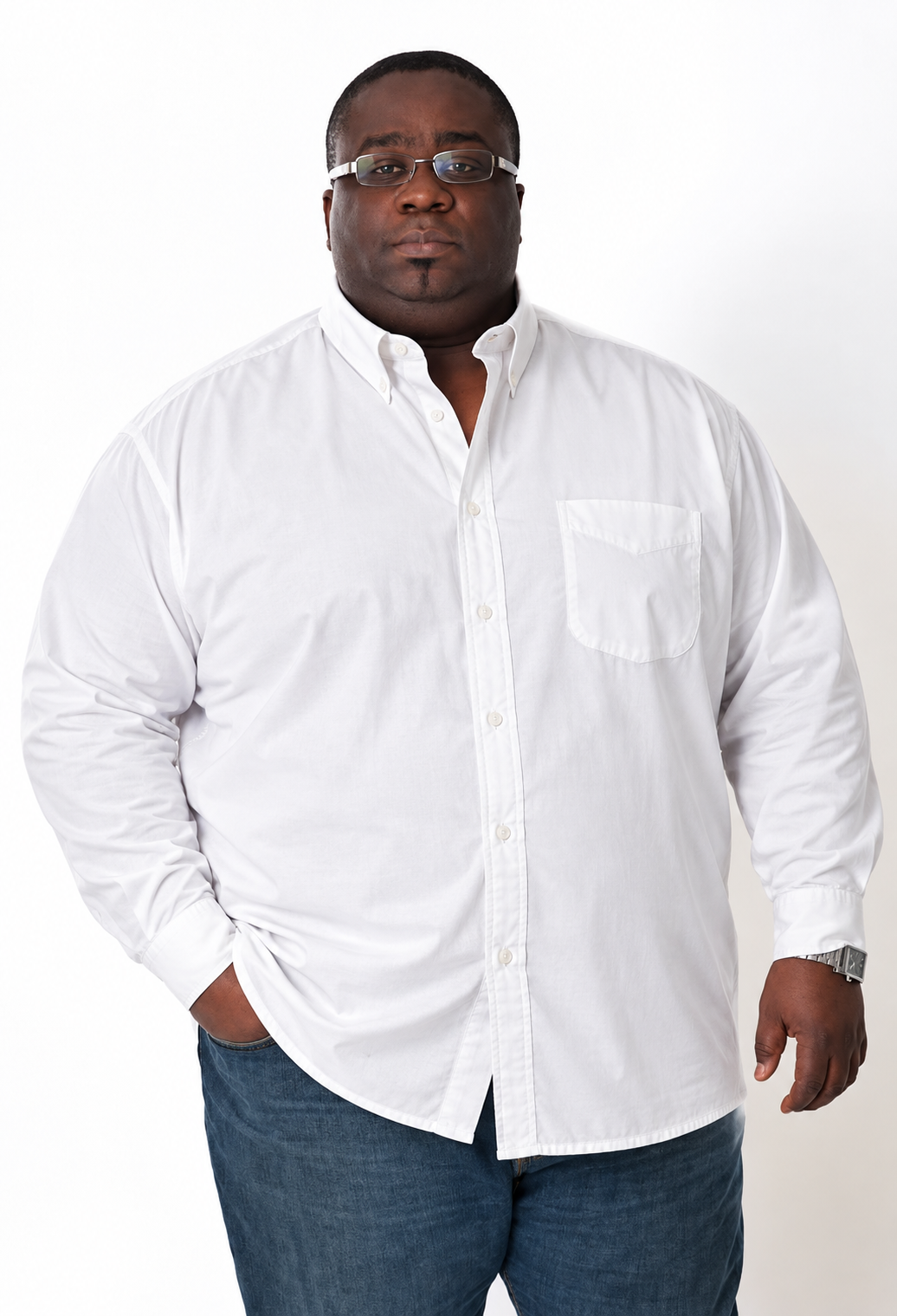 Camisa Talla Extra Manga Larga - Blanca