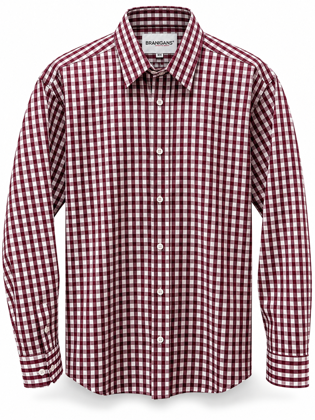 Camisa Slim Manga Larga - Cuadros Vino