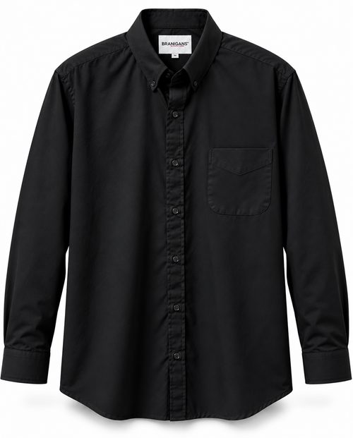 Camisa Hombre Manga Larga Talla Extra — Lisa Negra