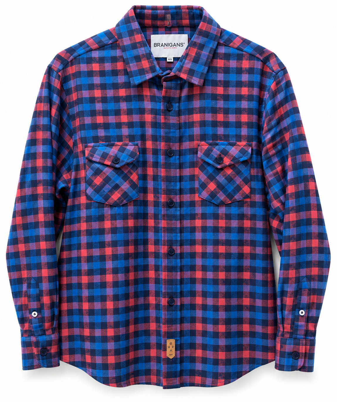 Camisa Manga Larga Slim de Franela - Multicuadros