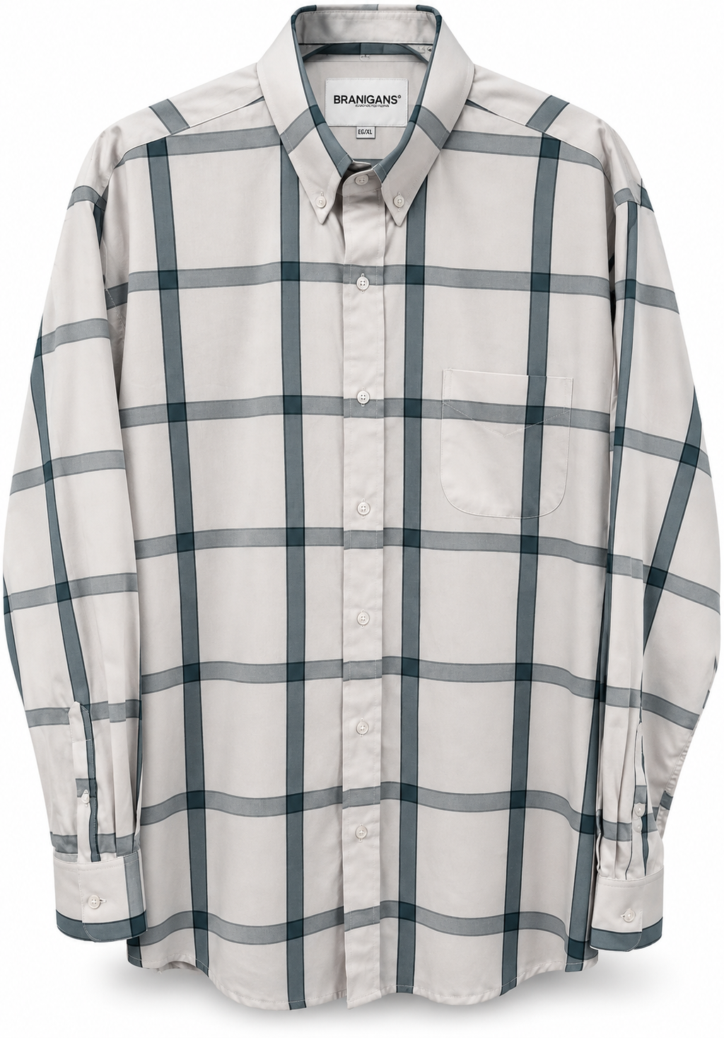 Camisa Regular Manga Larga - Cuadros Grandes