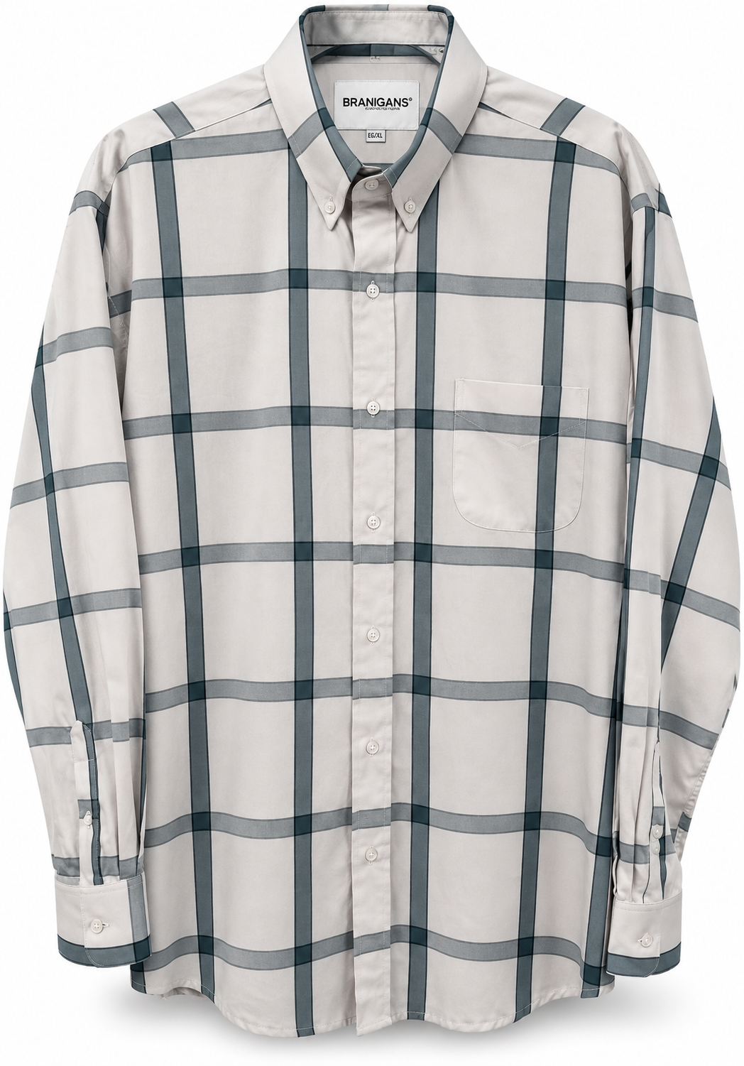 Camisa Regular Manga Larga - Cuadros Grandes