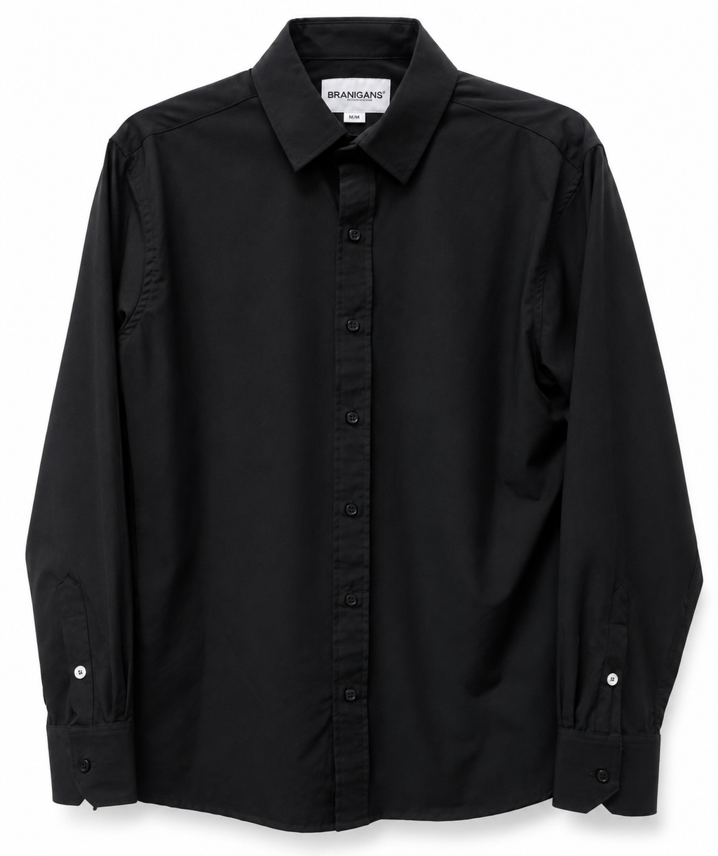 Camisa Slim Manga Larga - Negra