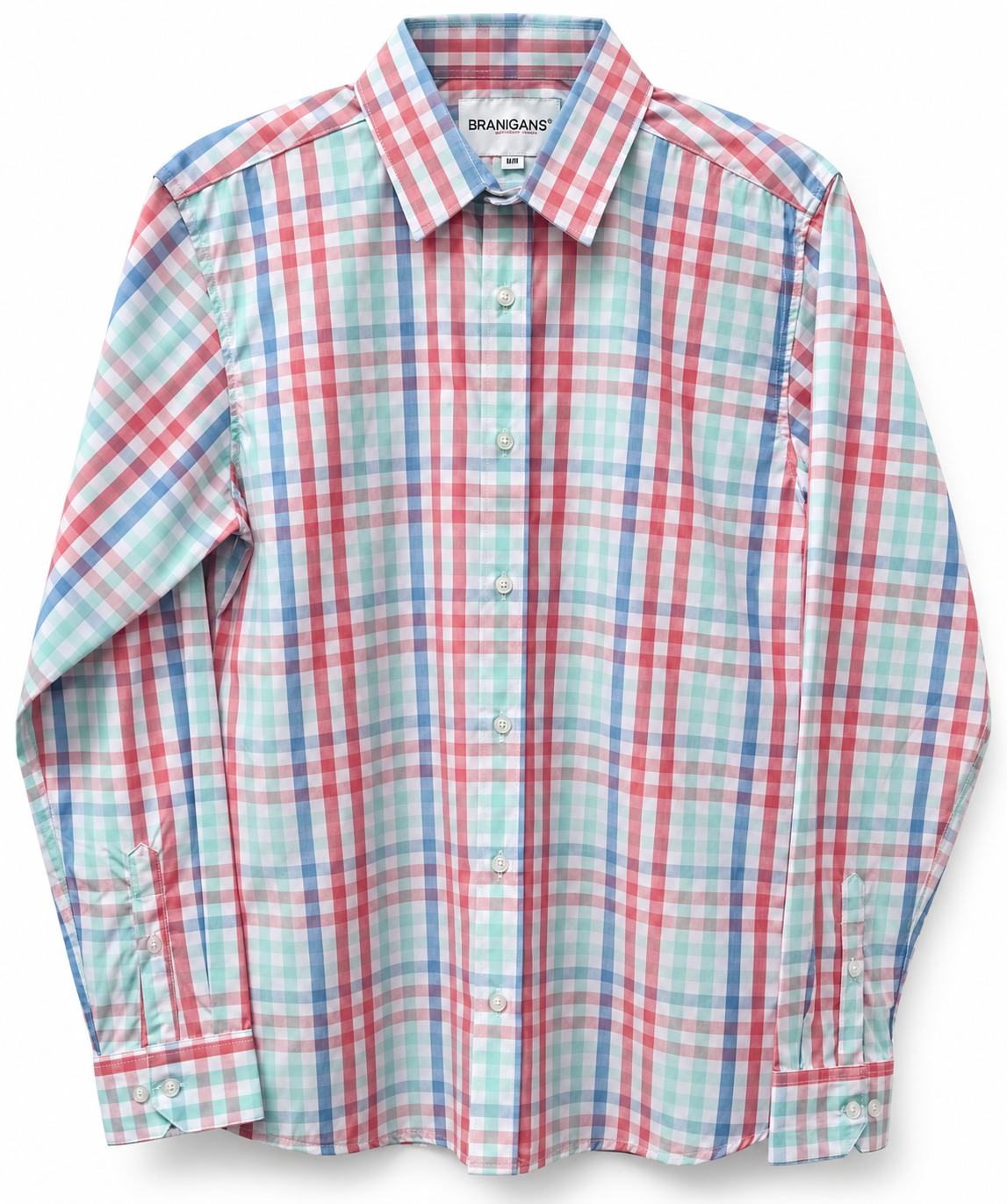 Camisa Slim Manga Larga - Cuadros Rosado