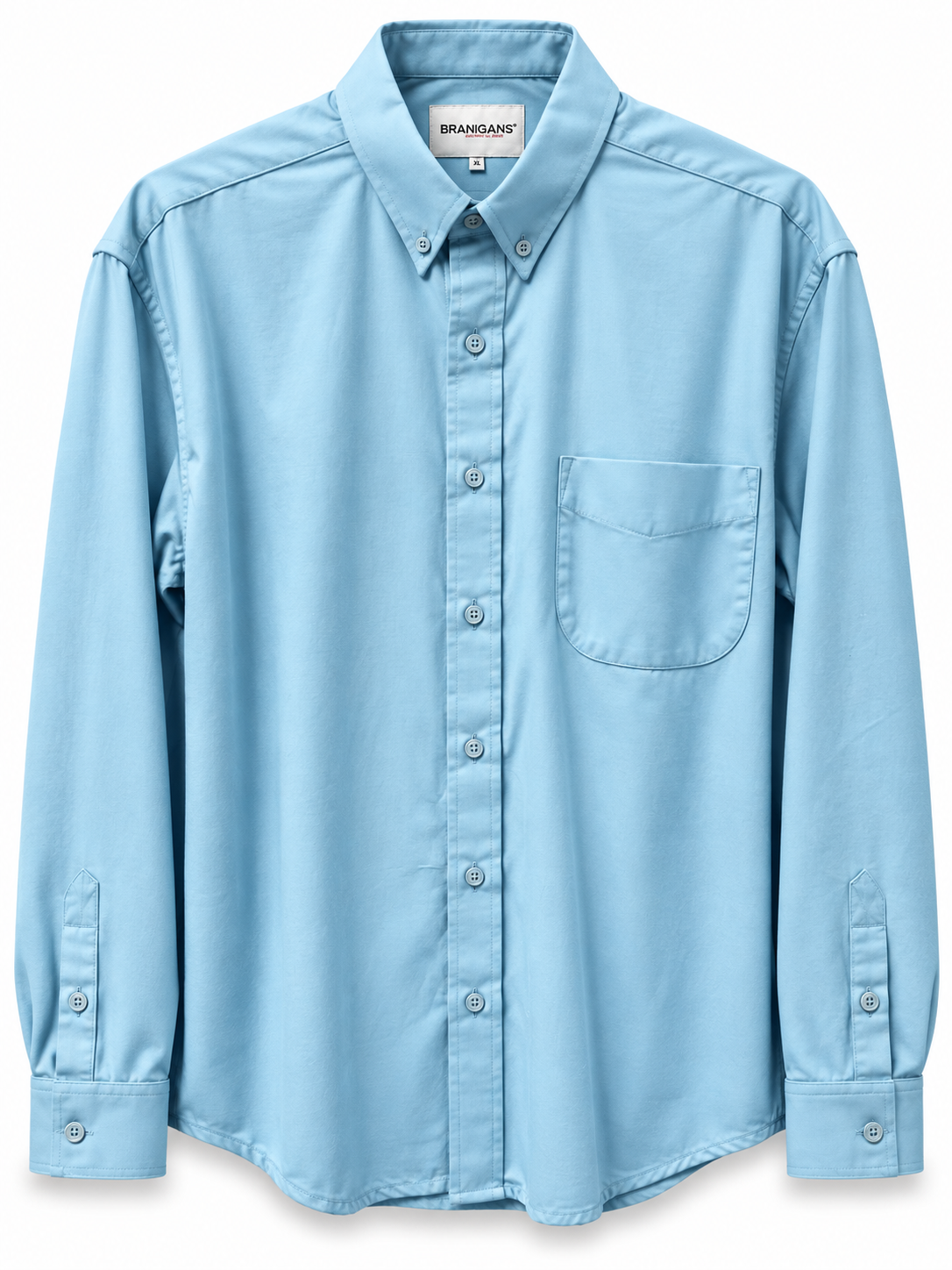 Camisa Regular Manga Larga - Azul aqua