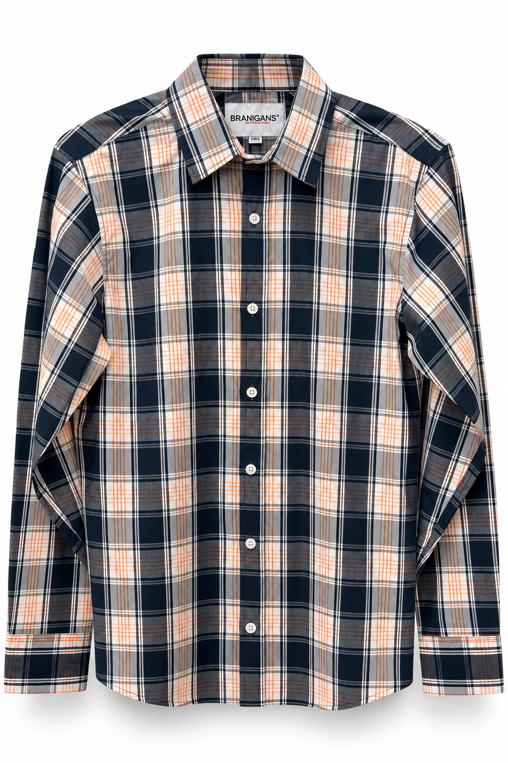 Camisa Slim Manga Larga - Cuadros Melón